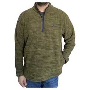 Bonobos Men's Fleece Quarter Zip Pullover Sweater Jacket Green Large